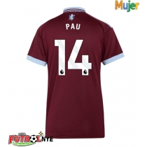 Camiseta Aston Villa Pau Torres #14 Primera Equipación para mujer 2026-27 manga corta